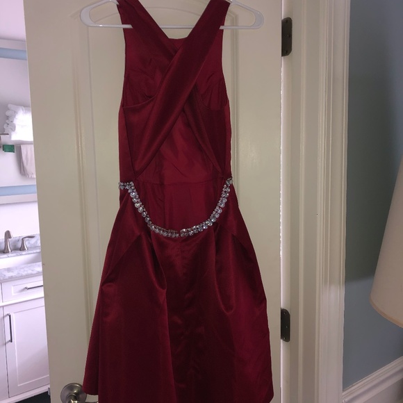 Red Designer Dress - Picture 3 of 5